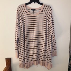 Lane Bryant light pink striped top size 22/24